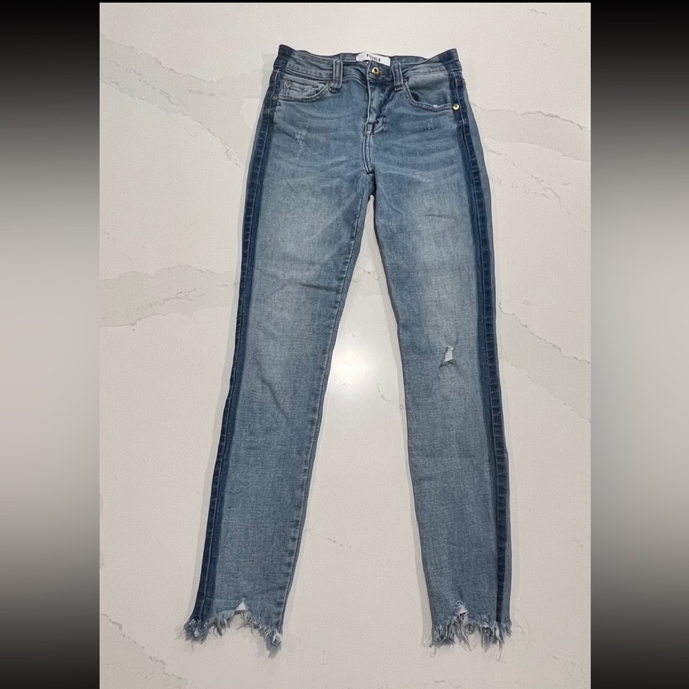 Pistola | Size 24 Jeans | Mid Rise Skinny Jeans | Frayed Hem | Like New